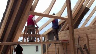 170 qm Blockhaus bauen mit Richtmeister in 11 Tagen fertig Building a log home cabin [upl. by Soelch]