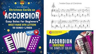 Christmas Carols on ACCORDION 50 Popular Songs Easy Solos for Beginners Kids Adults Sheet Music PDF [upl. by Leonid]