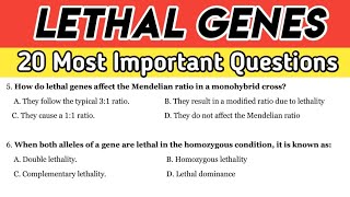 Lethal Genes MCQ  Genetics MCQ  Most Important Questions For Competitive Exams [upl. by Nannek]