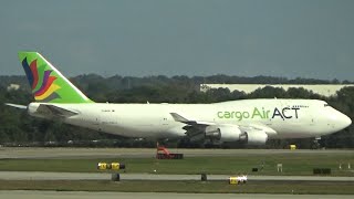 Atlanta International Airport Korean Air Cargo B7478F amp a Few Others [upl. by Eseerehc72]