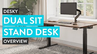 Desky Dual Sit Stand Desk Overview [upl. by Eimar]