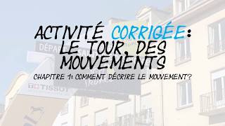 activité corrigée le tour des mouvement Mécanique  Comment décrire un mouvement [upl. by Grenier]