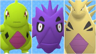 FULL LARVITAR EVOLUTION TEAM Shiny Larvitar Shiny Pupitar Shiny Tyranitar [upl. by Aramot]