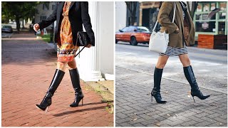 Party Wear Over the knee Leather boots 2024 leather leatherboots trendyfashion leatherfashion [upl. by Waller]