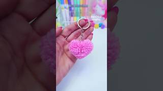 Easy craft ideas  DIY Pom Pom heart keychain shorts craft artandcraft youtubeshorts art diy [upl. by Aipmylo]