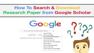 How to Search amp Download Research Paper from Google Scholar [upl. by Fidellia]