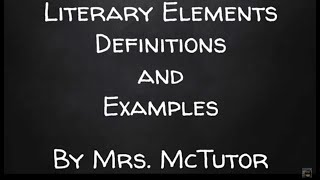 Literary Elements Video Lesson [upl. by Mauceri301]