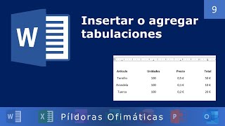 Insertar o agregar TABULACIONES en Word [upl. by Ellenehc272]