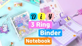 How to make 3 Ring Binder Notebook  Kawaii journal Notebook  DIY binder journal [upl. by Orban640]