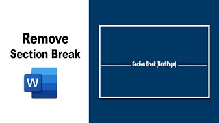 how to Remove section breaks in Microsoft word without losing formatting [upl. by Schiro]