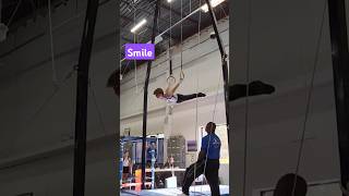 Rings Routine L7 gymnast brunomars ladygaga diewithasmile gymnastics doublebackflip shorts [upl. by Airitak]