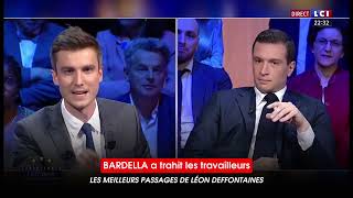 Clash Léon Deffontaines VS Jordan Bardella et moments forts du débat sur LCI [upl. by Haleeuqa]