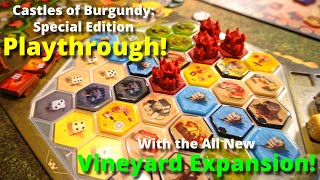 Castles of Burgundy Special Edition Playthrough With the New Vineyard Expansion [upl. by Lesko]