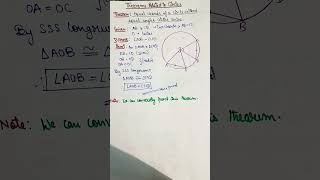 Class9Circlestheoremequal chords of a circle subtend equal angles at the centreytviralshorts [upl. by Janeva]