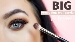 Prominent  Smokey Eye Makeup for Beginners  BIG protruding eyes [upl. by Reivazx]