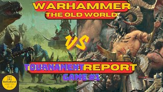 Lizardmen vs Beastmen Warhammer the Old World Tournament Battle Report [upl. by Venetis]