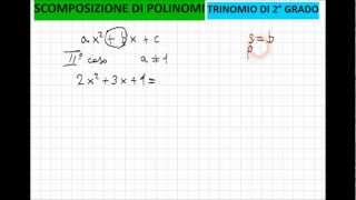 Scomposizione Trinomio di 2° grado con a diverso da 1 [upl. by Akemad]