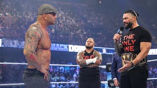 WWE Smackdown 112223  Batista Returns amp Confronts Roman Reigns raw highlights smackdown  Review [upl. by Dahaf]