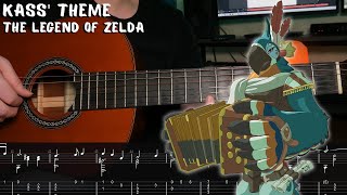 Kass Theme  The Legend of Zelda  Fingerstyle Guitar Tutorial  TAB [upl. by Dympha]