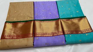 New Traditional Chanderi Handloom saree  Chanderi Saree With Price  Chanderi Saree blouse designs [upl. by Zora613]