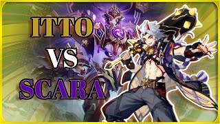 Arataki Itto C4 VS Scaramouche Boss  Genshin Impact [upl. by Inalaehon202]