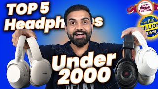 Top 5 Wireless Headphones Under 2000 in Flipkart BBD Sale  Headphone under 2k [upl. by Franza]