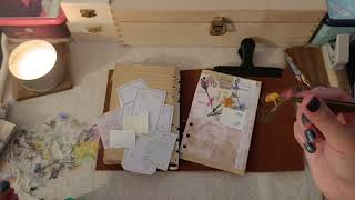 ASMR vintage journal decorating 🪷 🗓️ Flower calendar 🌷 scrapbooking ASMR 🪻 [upl. by Lorrad]