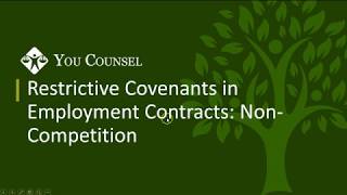 Restrictive Covenants in Employment Contracts  NonCompetition [upl. by Suissac519]