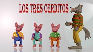 Los Tres Cerditos y El Lobo Feroz Video Cuento Infantil en español [upl. by Aicitan]