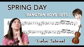 quotSpring Dayquot  BTS 방탄소년단 EASY VIOLIN TUTORIAL wSheet Music [upl. by Fretwell114]