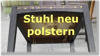 einen Stuhl mit Leder neu beziehen  polstern  restaurieren [upl. by Roxy585]