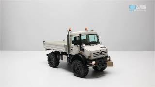 1145 ScaleART MercedesBenz Unimog ThreeSideTipper GreyWhite  UniCOMM  Obstacle Driving [upl. by Arin]