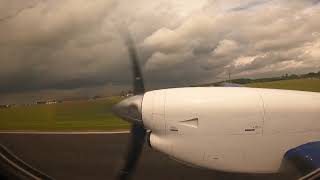 Saab 340B Take Off at Cranfield Airport EGTC  ATC Audio [upl. by Llesram]