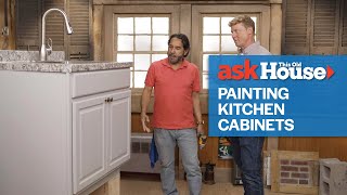 How To Paint Kitchen Cabinets Professionally Without Sanding  DIY Kitchen Makeover Part 1 [upl. by Dlorah]