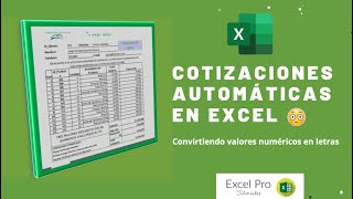 Como Hacer Una Cotización Automática En Excel Convirtiendo Valores Numéricos en Letras [upl. by Valora]