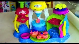 PlayDoh Frosting Fun Bakery with PlayDoh Plus Make Cup Cake and Cake Play Dough [upl. by Barron]