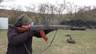 Shooting silenced AKM rifle [upl. by Esinaj]