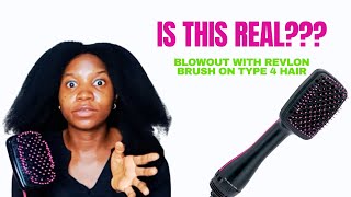 Blowout with Revlon blow dryer brush 4c hair  Full tutorial how to use Revlon blowout brush [upl. by Filler]