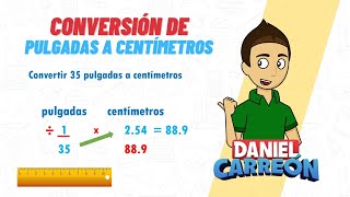 CONVERSIÓN DE PULGADAS A CENTÍMETROS Super facil  Para principiantes [upl. by Ahsiekel]