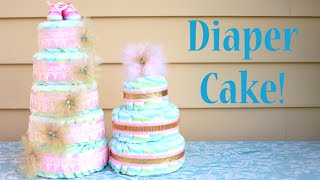 How To Make A Diaper Cake Perfect Baby Shower Gift Idea [upl. by Cadell]