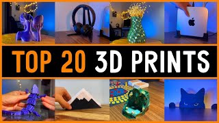 Top 20 COOL THINGS to 3D Print with Satisfying Timelapse [upl. by Adekahs]