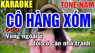 CÔ HÀNG XÓM Karaoke Tone Nam  PHỐI MỚI   Bến Tình Karaoke [upl. by Urina]