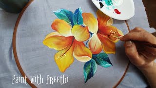 Easy and simple fabric painting  Sketch provided [upl. by Inilam]