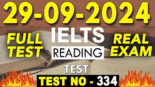 IELTS Reading Test 2024 with Answers  29092024  Test No  334 [upl. by Farland336]