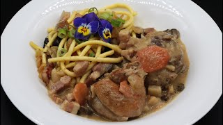 Recette du coq au Riesling cuisson SVBT sous vide basse température en pot verre [upl. by Eerhs]