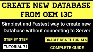 How to create oracle database from OEM 13c cloud control [upl. by Chainey]