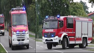 Mülleimerbrand FW BokholtHanredder MTW und Feuerwehr Barmstedt LF 10 mit 2 x Bullhorn [upl. by Macknair]