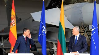 Eurofighter Typhoons Scrambled to Intercept Russian Jets During NATO Press Conference in Lithuania [upl. by Ellison412]