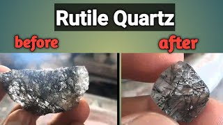 Trimming and cutting of rutile quartz stone  How to Trim and Cut Rutile Quartz Stone [upl. by Edme]