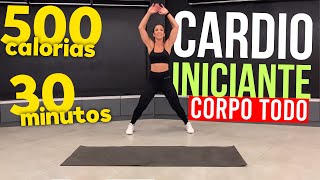 CARDIO para INICIANTES  30MIN  Queime 500 calorias  Corpo Todo [upl. by Ailem367]